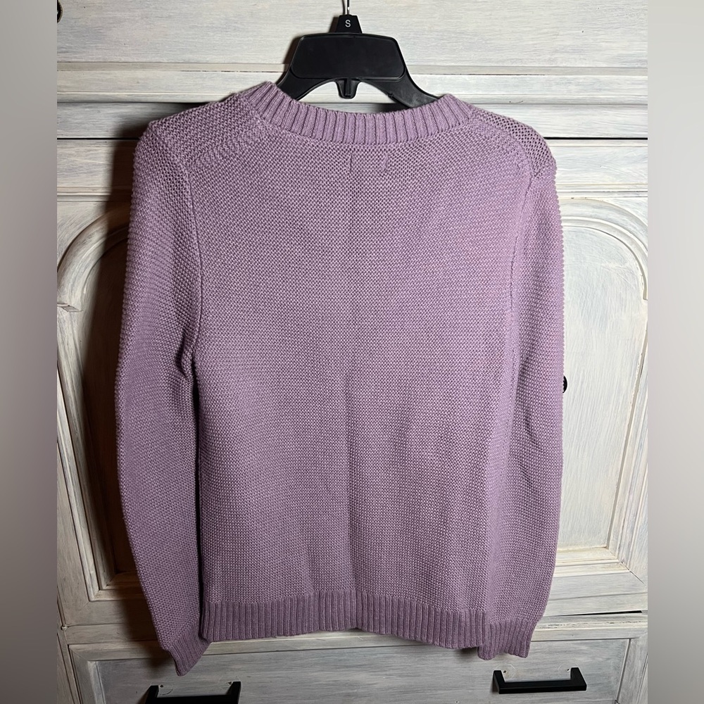J. Crew Lavender Chunky Knit Classic Crewneck Sweater Cozy Preppy - Picture 8 of 8